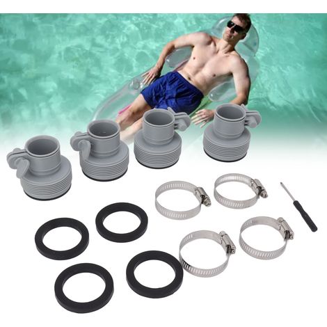 Adaptateur de Tuyau de Remplacement pour Pompe à Filetage Intex Fit ARU avec Collier de Serrage (1/5)