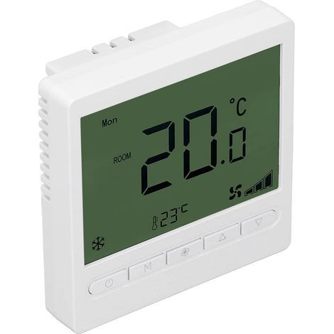 Intelligenter Thermostat, LCD-Display, intelligenter Lüfterkonvektor-Thermostat, ABS-Gehäuse, störungsfrei, 220 V für Büros (1/5)