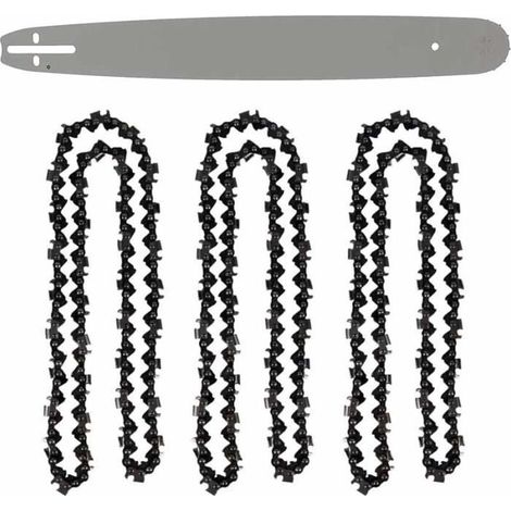 Guide 20 Pouces (50 cm) pour tronçonneuse - FOLAYA - Lot de 3 chaînes 76 maillons - Blanc-Ywey (1/2)