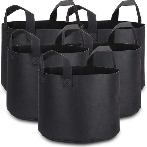 Filiyano-Sacs de culture d'un gallon avec étiquettes pour plantes, lot de 5 pots en tissu résistant (1/5)