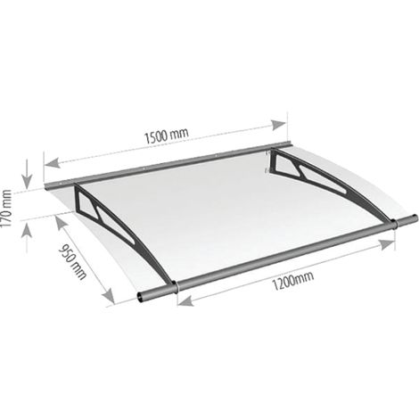 Tauchmarkise Lightline L 1500x950 mm BRICOVER - matt gebürsteter Edelstahl - 4 mm transparentes Glas - 170900