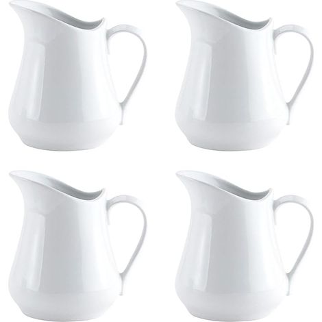 Mini Pot à Lait Pot à Lait en Porcelaine Avec Poignée Petits Pots À Lait En Céramique Blanc Pichet a Lait en Céramique pour Café Lait Jus Sauce Crème Cafés Hôtels (1/5)