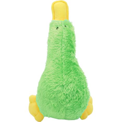 1 jouet pour chien, canard vert couineur, peluche douce et résistante aux morsures, 24 x 16 cm, jouet interactif pour chiots (1/5)