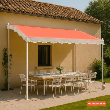 Pavillon 3x2 Meter Garten Stahl Caf Hotel Pergola UV-Schutz - Wei