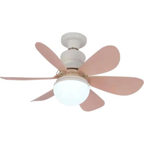 Ventilateur de Plafond LED Télécommande – 3 Vitesses 3 Couleurs Dimmable – pour Appareil Chambre ,Salon – rose clair (1/4)
