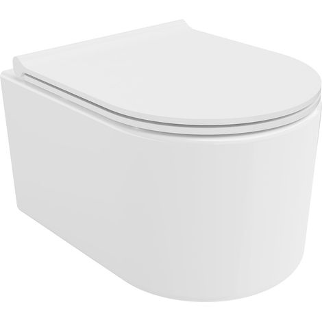 Mexen Sofia taza de inodoro sin bordes con asiento de cierre suave slim, duroplast, blanco brillo - 30540500 (1/5)