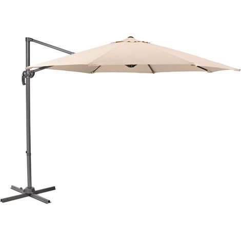 SVITA Ampelschirm Sonnenschirm Alu dreh schwenk Schirm Garten Terrasse Helles Taupe (1/5)