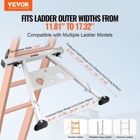 Stabilisateur d'Échelle de Toit en Acier Carbone avec Accessoires, Pieds Réglables Extension, Capacité de Charge 150 kg, Compatible… (1/5)
