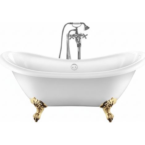 Freistehende Badewanne DARLINGTON Adlerfüße GOLD 175