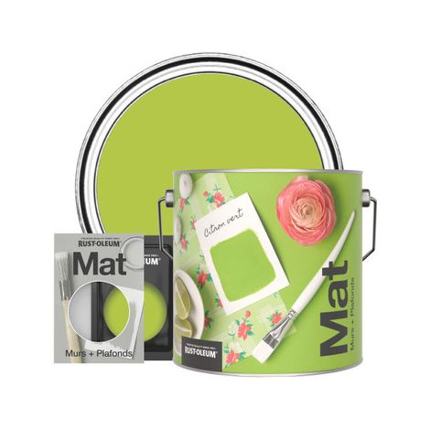 Rust-Oleum Peinture pour murs et plafonds mate lessivable - Citron vert (1/3)