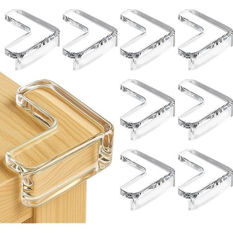 8 Pièces Protection d'Angle Autocollante pour Bébé, Coins de Table et Meubles, Sécurité Enfant (Transparent) (1/5)