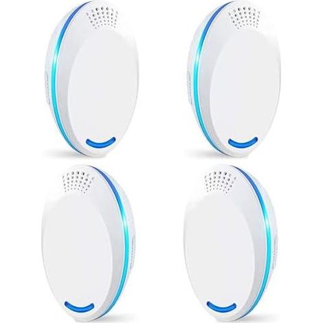 Set mit 4 Ultraschall-Mäuse- und Kakerlakenabwehrgeräten – Spinnenabwehr für den Innenbereich, 10,2 cm (1/5)