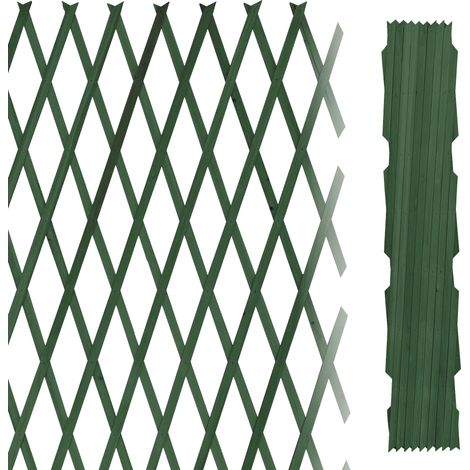 Traliccio Grigliato Estensibile In Legno Sostegno Muro Parete Verticale Fiori Piante Rampicanti Terrazzi Balcone Giardino Reticolato Fioriera  Verde - 1x2 Mt