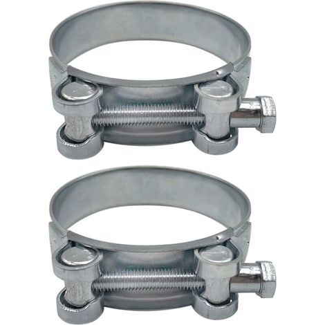 Lot de 2 colliers de serrage renforcés pour tuyau en acier galvanisé 80-85 mm (1/5)