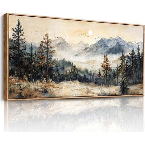 Tableau Decoration Murale Salon Montagne Chambre Cadre 50x100 cm (1/5)