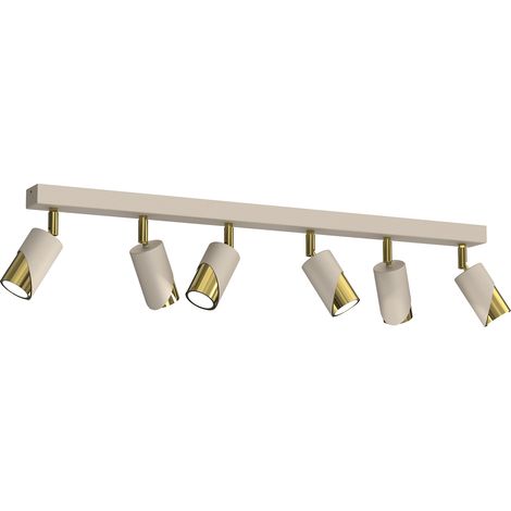 Rail 6 spots orientables crème/or 6xGU10 Shift Luminex
