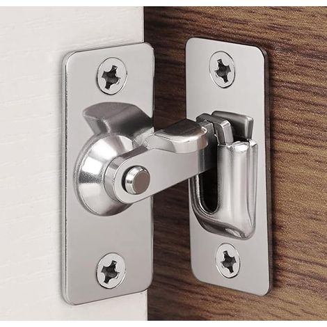 Loquet porte coulissante acier inoxydable angle droit serrure verrou fermoir porte boucle courbure porte coulissante grange (1/5)