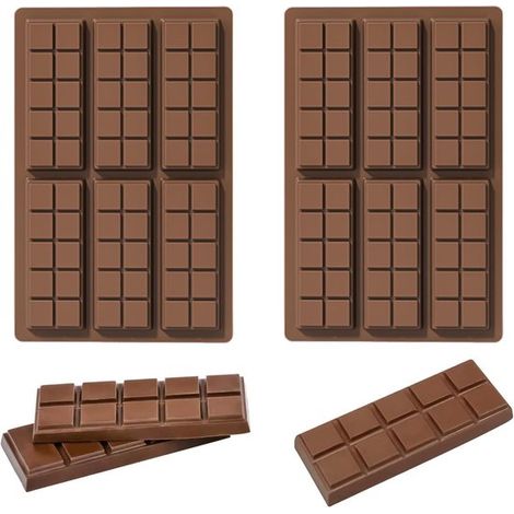 2 stampi in silicone profondi per cioccolatini con 60 griglie antiaderenti per realizzare barrette di cioccolato e praline, 26 x 17 cm / 10,23 x 6,69 pollici (1/5)