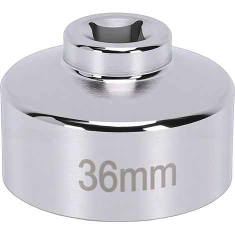 Douille de filtre à huile 36mm CR V en acier, trou carré de 3/8 pouces, outil de retrait à 6 points pour moteur