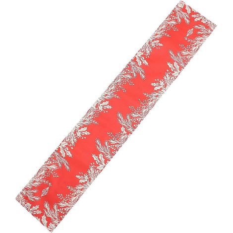 Chemin de table rouge de Noël en lin pour la décoration de table intérieure (1/5)