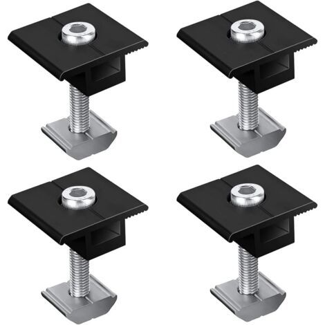 4 Pinces centrales, Alliage d'aluminium, 30mm, Supports de montage, Panneau solaire, Toits, Camping-cars (1/5)