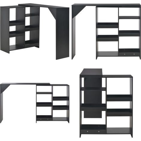 Table de bar avec tablette amovible Noir 138x39x110 cm - Table De Bar - Table Haute - Table Extensible - Meuble De Salon - Mobilier Tendance - Home & Living (1/5)