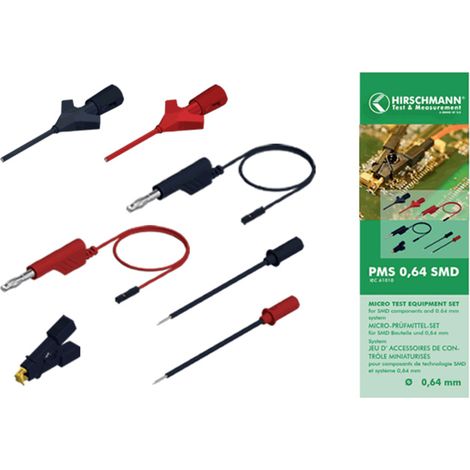 SKS Hirschmann PMS 0,64 SMD Messleitungs-Set Schwarz, Rot 1 St.