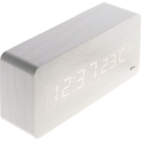 Otio – Thermomètre cube numérique 6.3x6.3cm – Plage 0°C à 50°C – Affichage LED blanc – Fonction réveil avec 3 alarmes (1/4)