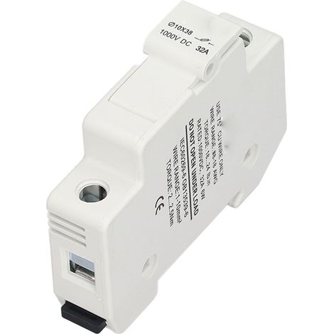 6 fusibles photovoltaïques, 4 porte-fusibles pour montage sur rail DIN, jeu de fusibles cylindriques photovoltaïques, 1000 V CC, 32 A (1/5)