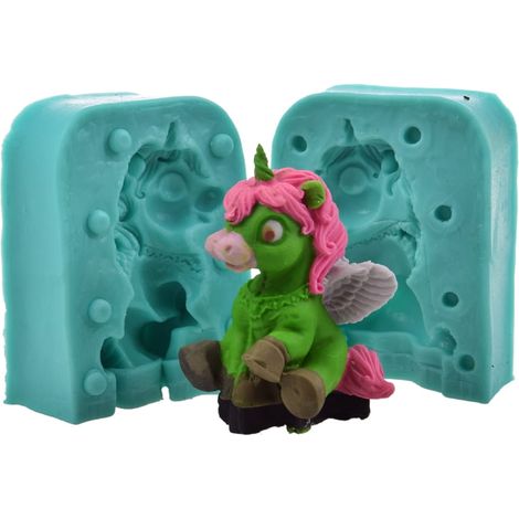 Silikonform für 3D-Einhorn-Pony aus Zuckerpaste (1/3)