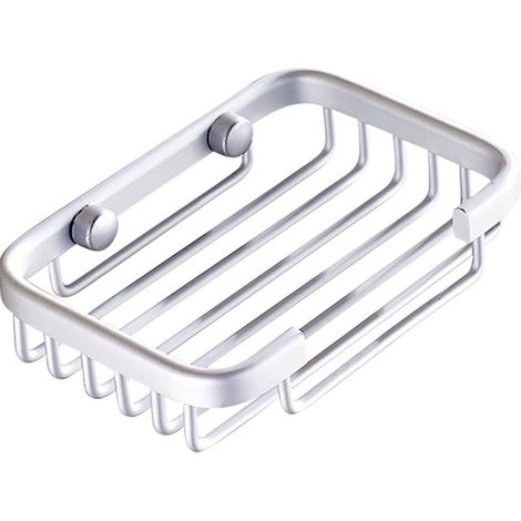 Porte-savon - Acier inoxydable argenté - Étagère de salle de bain/douche - Porte-savon suspendu - Design perforé classique (1/5)