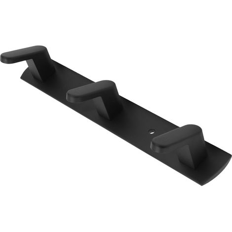 Set mit 3 schwarzen Aluminium-Wandhaken für Küche, Bad und Schrank einfache Wandmontagehaken (1/5)