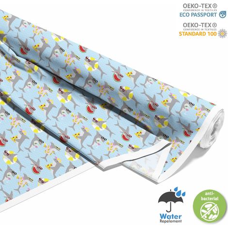 TISSUS DÉCORATIFS D'EXTÉRIEUR OXFORD - Motif Requin en vacances (1/5)