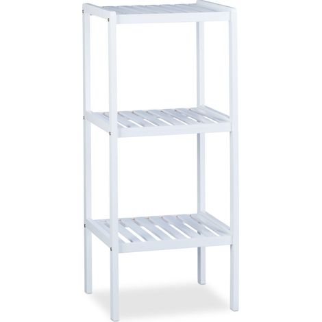 Scaffale portaoggetti da terra 3 livelli 90 x 30 x 30 cm in bambù naturale 130003500