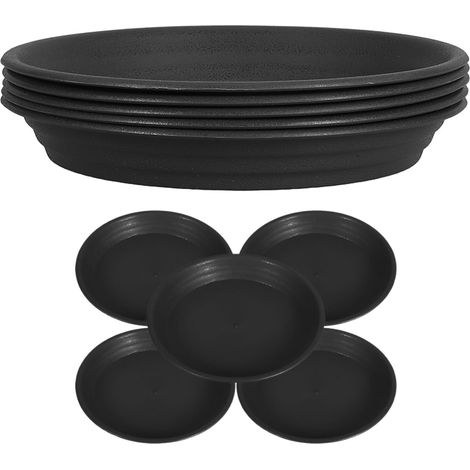 10 Pièces Bac D'égouttage pour Pot De Fleurs Soucoupes Rondes pour Pots De Fleurs Soucoupes en Plastique Bac à Plantes Rond Black (1/5)