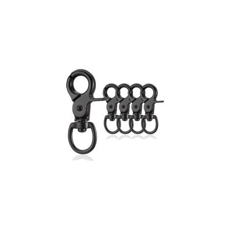 Lot de 5 mousquetons pivotants, mousqueton à ciseaux, mousqueton pour chien, pivotant pour porte-clés, fermoir mousqueton, pour petits chiens, chiots et autres animaux de compagnie, multifonctionnel,