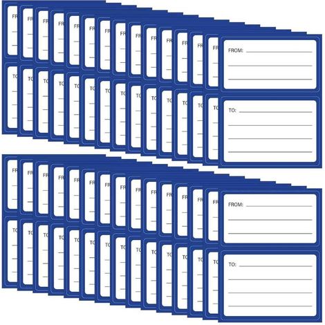 50 étiquettes autocollantes universelles pour adresse postale, écriture manuscrite, pour boîtes, enveloppes et étiquettes d'expédition. (1/5)