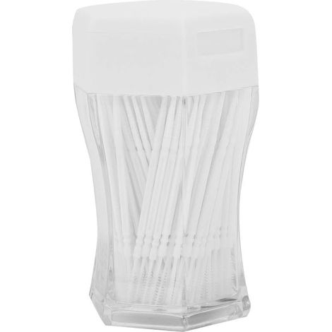 Cure-dents en plastique et distributeur de cure-dents (blanc) (1/2)