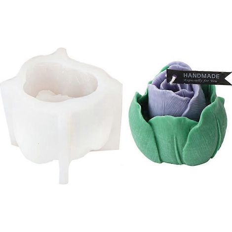 3D-Silikonform für Kerzen, Tulpenmotiv, für Aromatherapie-Kerzen, aus Kunstharz, handgefertigt