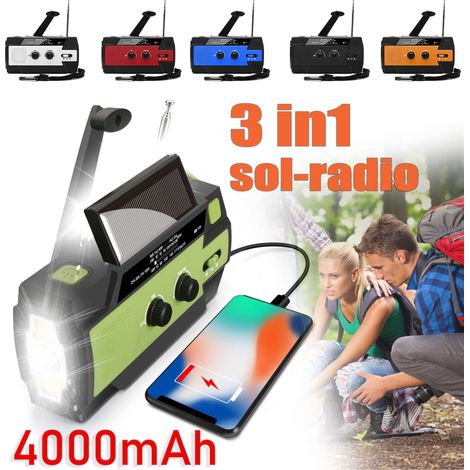 Radio d'urgence avec cellules solaires, 4000 mAh (1/5)