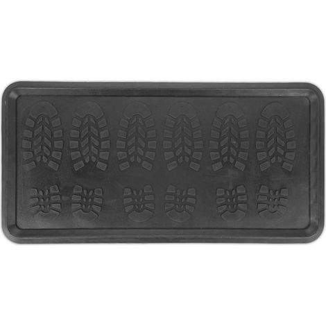 Pratico tappeto antiscivolo da ingresso 75 x 45 cm raccogli sporco design moderno in gomma nera 130013537