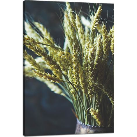 Stampa su tela Botanica Spighe di grano in un vaso 40x60 cm