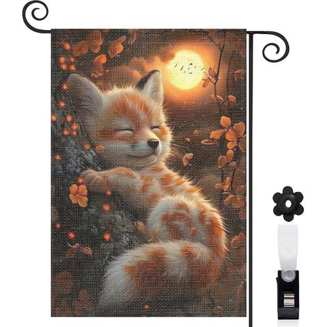 Drapeau de jardin vertical décoration extérieure toile lavable double face 30 x 45 cm pour cour maison terrasse (1/5)