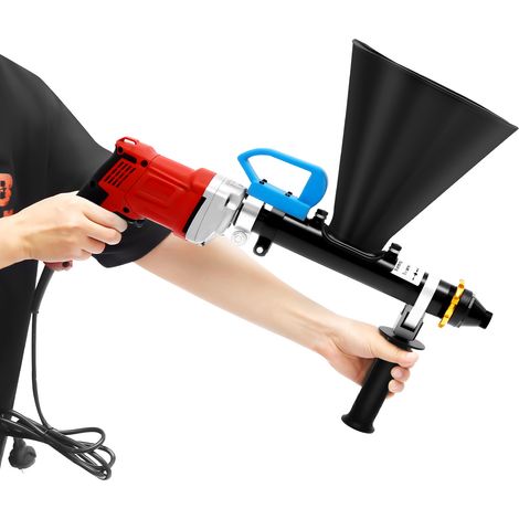 Pistolet à mortier électrique, 700 W, 49 x 42 cm, outil de jointoiement électrique avec 2 buses (plates et rondes) et huilier, pistolet à joint portable pour montage de porte et réparation murale (1/5)