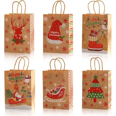POCHETTE CADEAU 30 sacs cadeaux de Noël, sacs en papier pour Noël et fêtes (1/4)