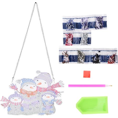 Rhinestone pendentif bonhomme de neige forme DIY peinture ornement décoratif accessoire pour maison porte mur décoration (1/5)