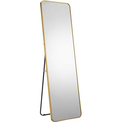Miroir en Pied Doré Grand Miroir Décoratif pour Chambre Salon et Entrée 50 x 160 cm - PANGIVO (1/5)