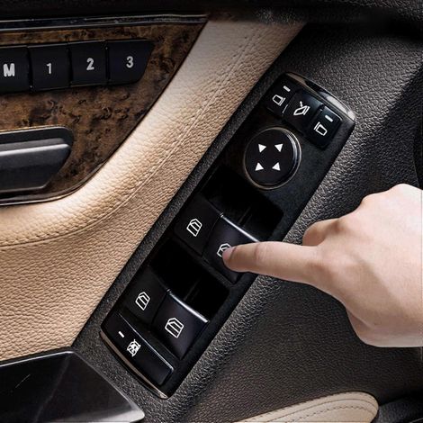 64 autocollants de protection pour bouton de verrouillage de vitre de siège de porte de voiture à mémoire pour Mercedes Benz CLA/GLA/GLK/GLE/CLS/GL/ML/A/B/E (1/5)