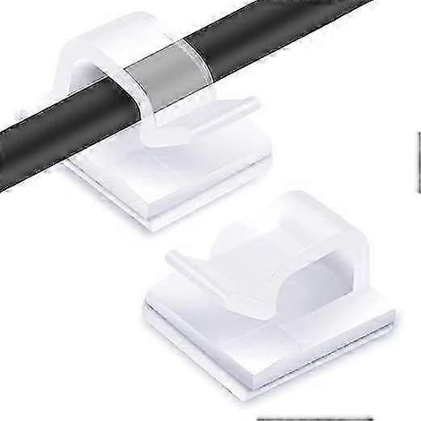 Lot de 60 attaches de câbles adhésives, gestion des câbles, clips de câbles auto-adhésifs, clips pour câbles électriques, pour la gestion des câbles, transparents et de haute qualité (1/5)