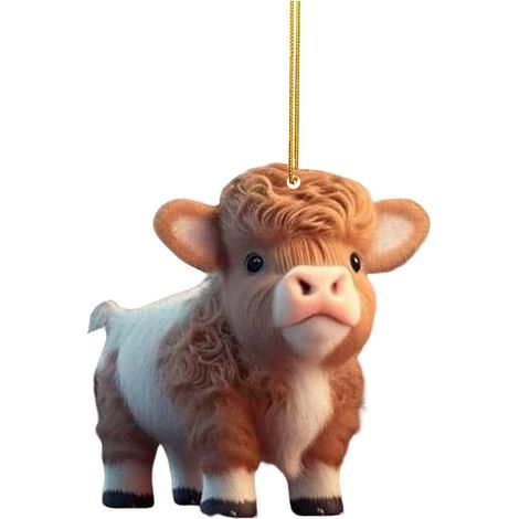 Pendentif Vache - Décoration Arbre De Noël Et Voiture - Accroche Fenêtre Mur Et Salle De Séjour - Lot De 1